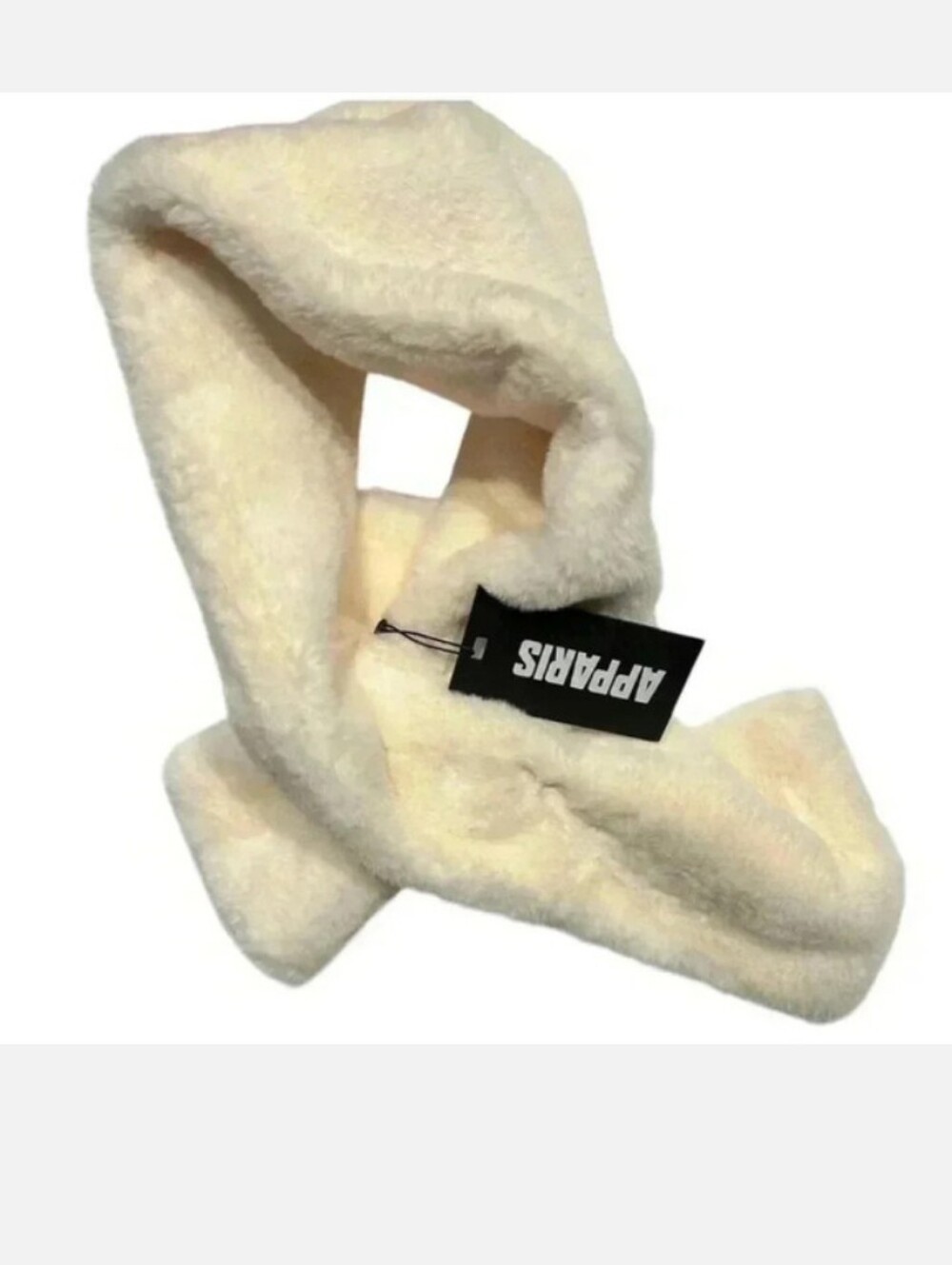 Apparis Cream Faux Shearling Loop Women's Scarf New